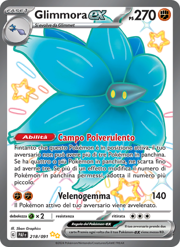 Glimmora-ex 218/245 — Paldean Fates (Italian Pokémon TCG card)