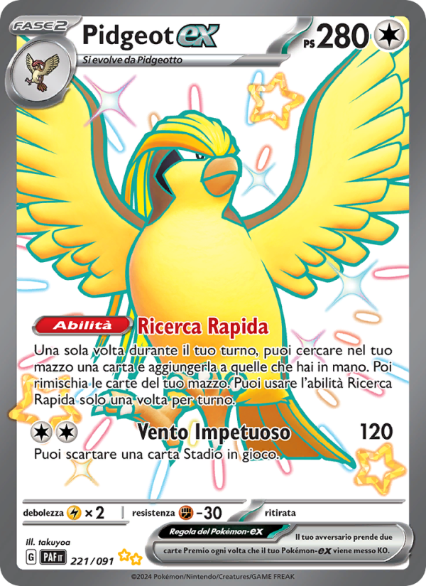 Pidgeot-ex 221/245 — Paldean Fates (Italian Pokémon TCG card)