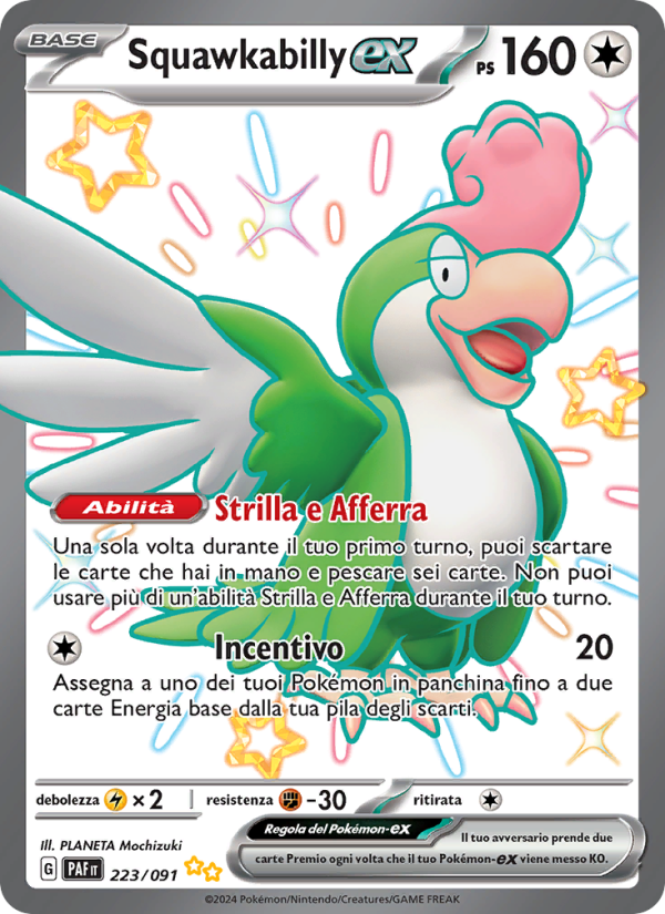 Squawkabilly-ex 223/245 — Paldean Fates (Italian Pokémon TCG card)
