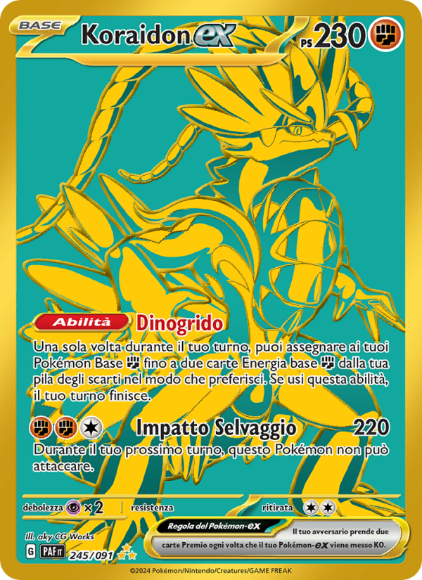 Koraidon-ex 245/245 — Paldean Fates (Italian Pokémon TCG card)