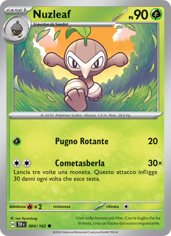 Nuzleaf 004/218 — Temporal Forces (Italian Pokémon TCG card)