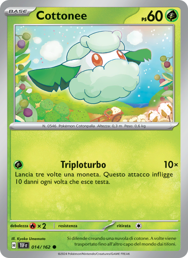 Cottonee 014/218 — Temporal Forces (Italian Pokémon TCG card)