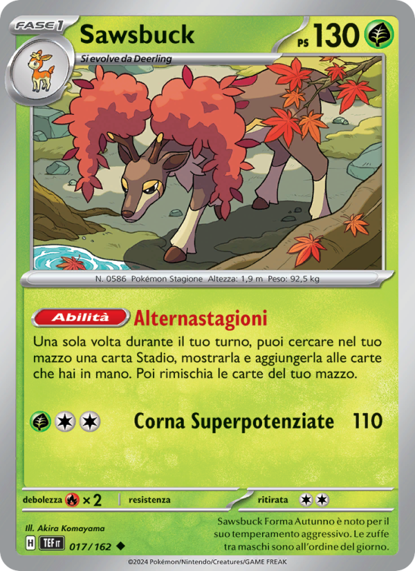 Sawsbuck 017/218 — Temporal Forces (Italian Pokémon TCG card)
