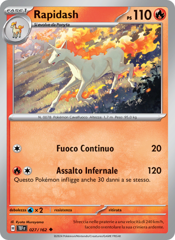 Rapidash 027/218 — Temporal Forces (Italian Pokémon TCG card)