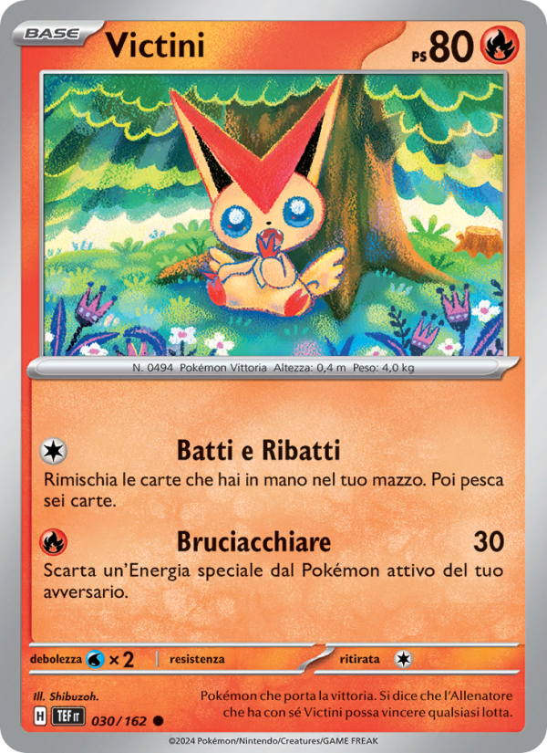 Victini 030/218 — Temporal Forces (Italian Pokémon TCG card)
