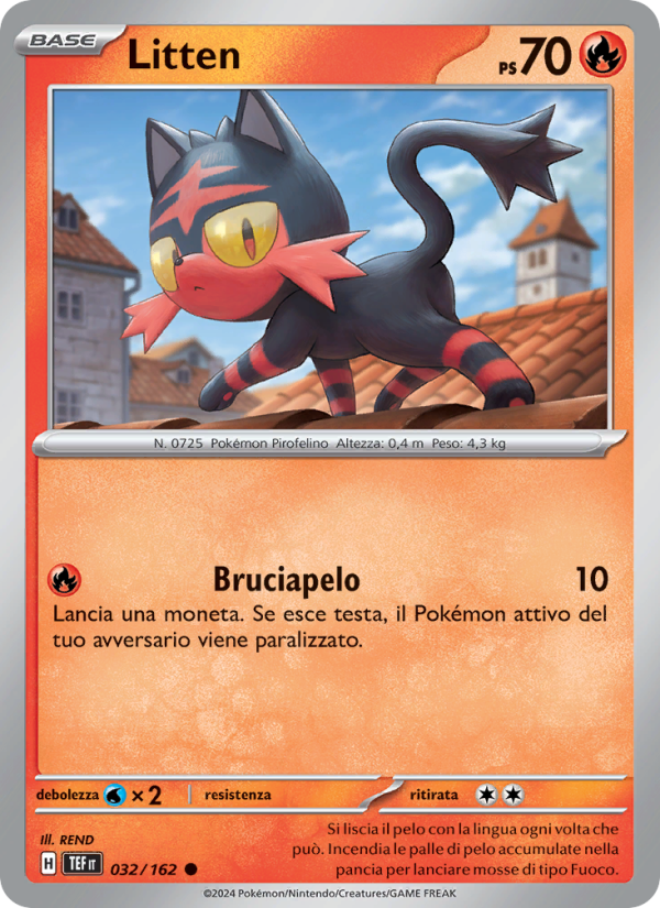 Litten 032/218 — Temporal Forces (Italian Pokémon TCG card)