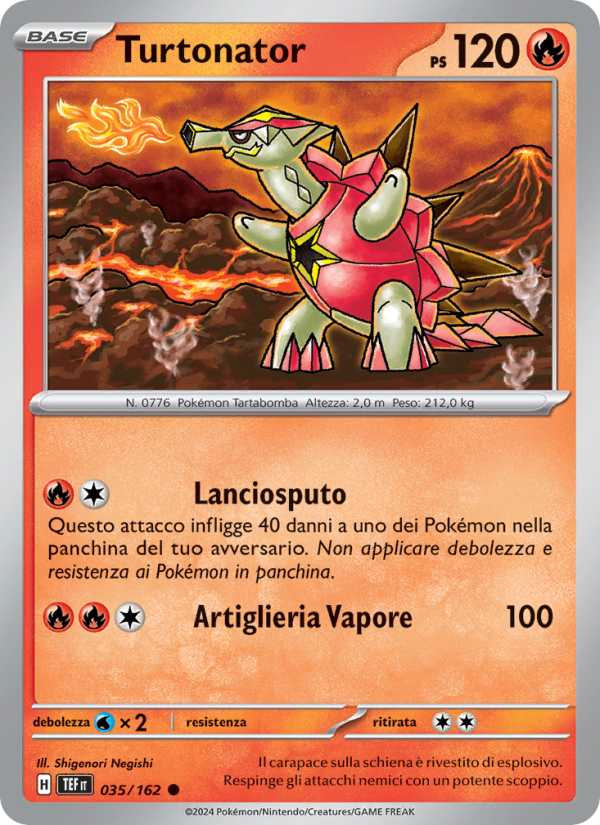 Turtonator 035/218 — Temporal Forces (Italian Pokémon TCG card)