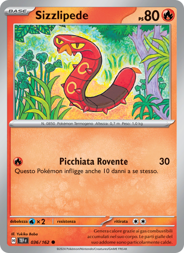 Sizzlipede 036/218 — Temporal Forces (Italian Pokémon TCG card)