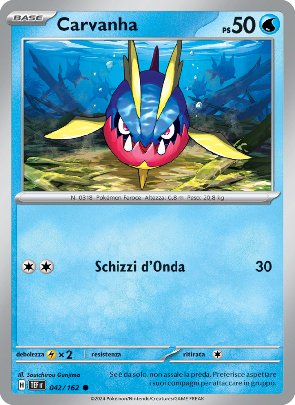 Carvanha 042/218 — Temporal Forces (Italian Pokémon TCG card)