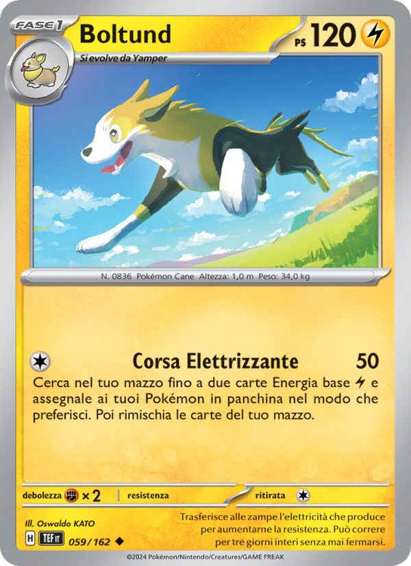 Boltund 059/218 — Temporal Forces (Italian Pokémon TCG card)