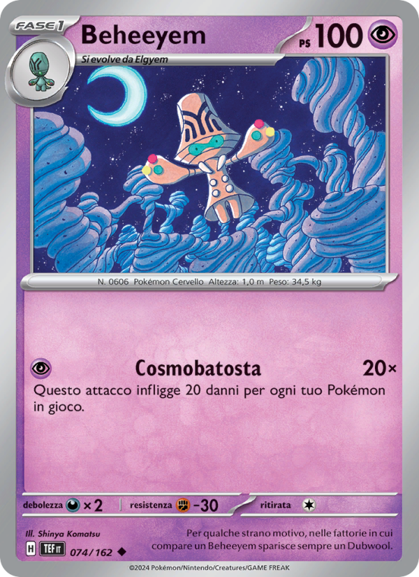 Beheeyem 074/218 — Temporal Forces (Italian Pokémon TCG card)