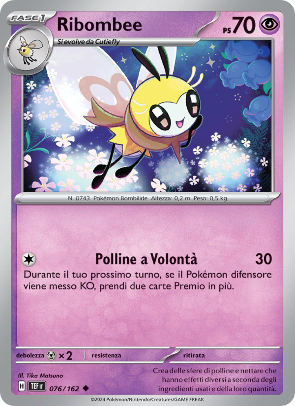 Ribombee 076/218 — Temporal Forces (Italian Pokémon TCG card)