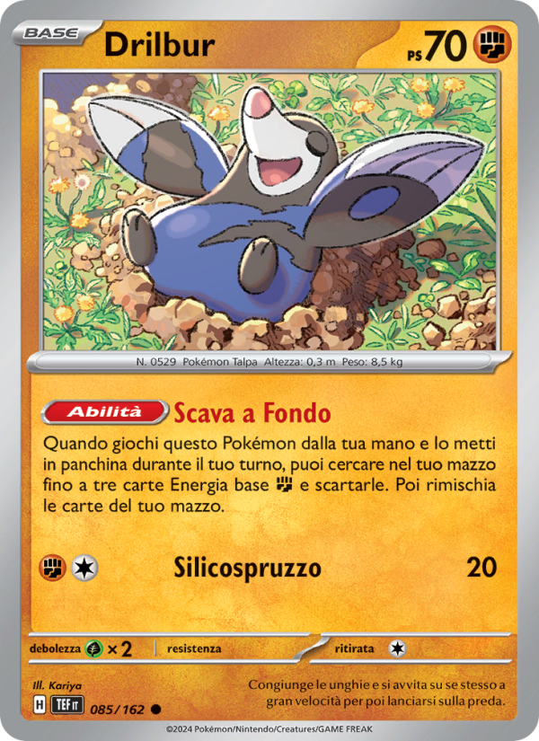 Drilbur 085/218 — Temporal Forces (Italian Pokémon TCG card)