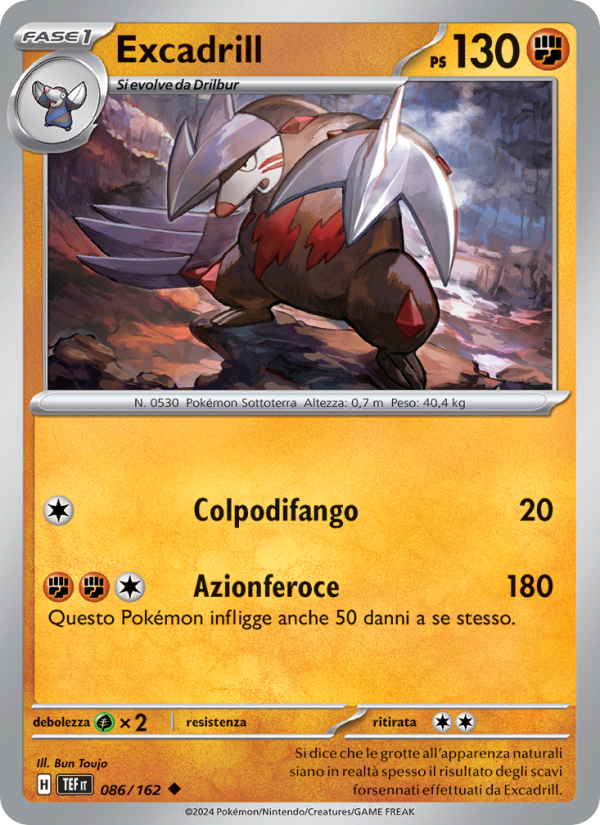 Excadrill 086/218 — Temporal Forces (Italian Pokémon TCG card)