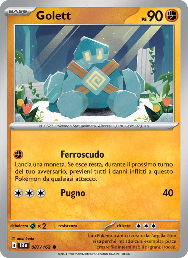 Golett 087/218 — Temporal Forces (Italian Pokémon TCG card)