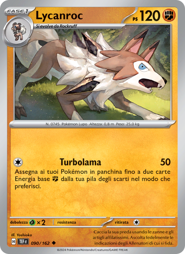 Lycanroc 090/218 — Temporal Forces (Italian Pokémon TCG card)