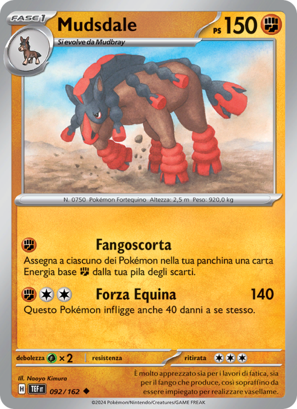 Mudsdale 092/218 — Temporal Forces (Italian Pokémon TCG card)