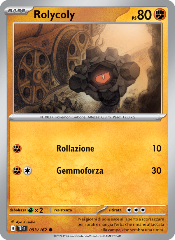 Rolycoly 093/218 — Temporal Forces (Italian Pokémon TCG card)