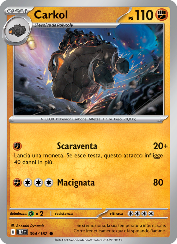 Carkol 094/218 — Temporal Forces (Italian Pokémon TCG card)