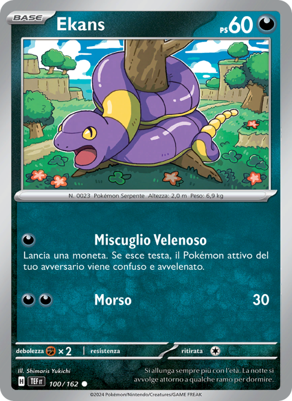 Ekans 100/218 — Temporal Forces (Italian Pokémon TCG card)