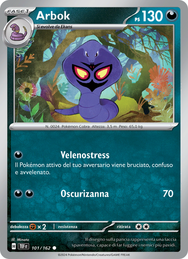 Arbok 101/218 — Temporal Forces (Italian Pokémon TCG card)