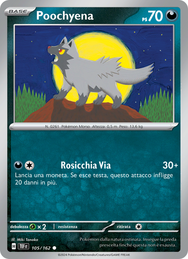 Poochyena 105/218 — Temporal Forces (Italian Pokémon TCG card)
