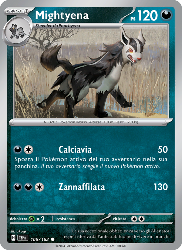 Mightyena 106/218 — Temporal Forces (Italian Pokémon TCG card)