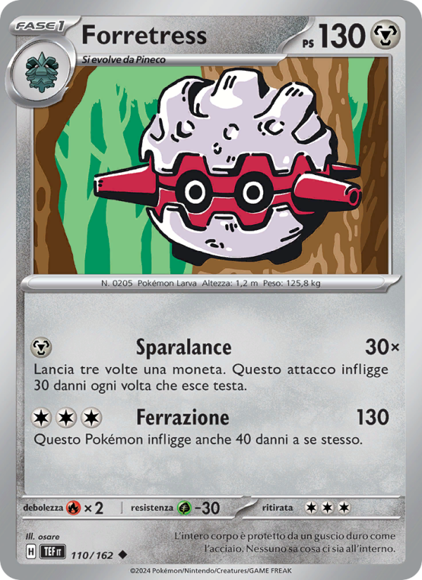 Forretress 110/218 — Temporal Forces (Italian Pokémon TCG card)