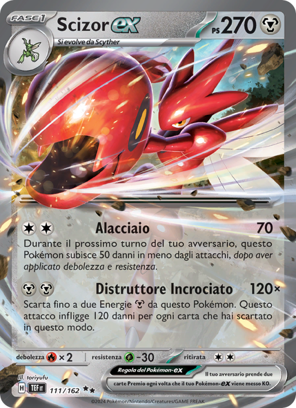 Scizor-ex 111/218 — Temporal Forces (Italian Pokémon TCG card)
