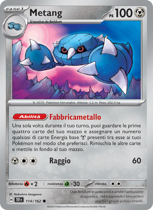 Metang 114/218 — Temporal Forces (Italian Pokémon TCG card)