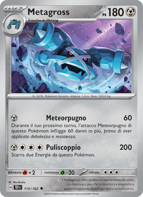 Metagross 115/218 — Temporal Forces (Italian Pokémon TCG card)