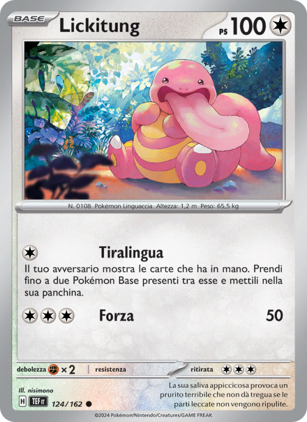 Lickitung 124/218 — Temporal Forces (Italian Pokémon TCG card)