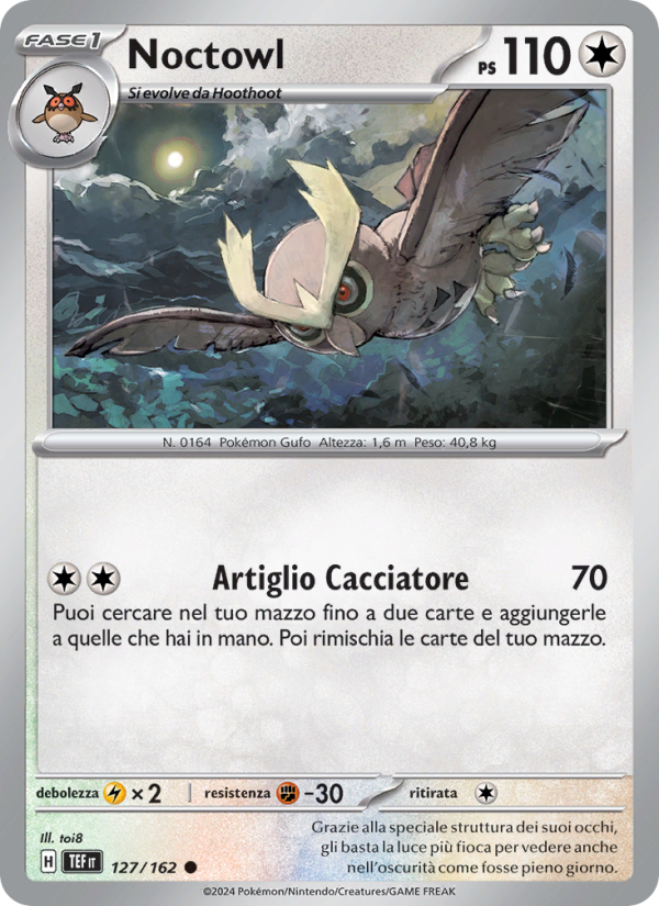 Noctowl 127/218 — Temporal Forces (Italian Pokémon TCG card)