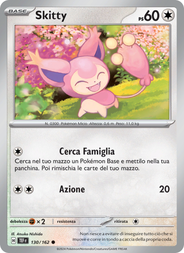 Skitty 130/218 — Temporal Forces (Italian Pokémon TCG card)