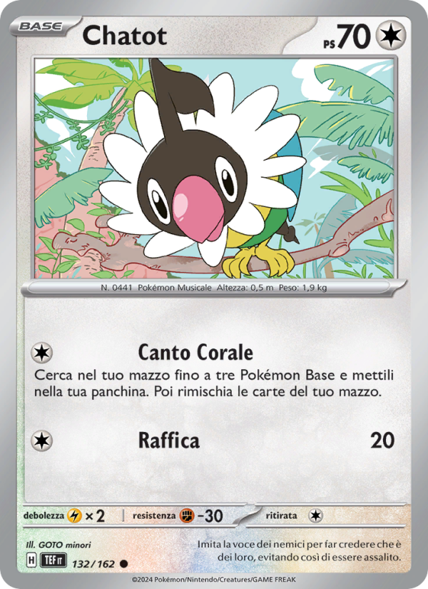 Chatot 132/218 — Temporal Forces (Italian Pokémon TCG card)