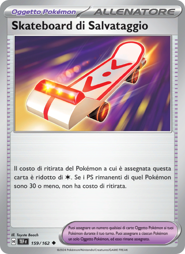 Skateboard di Salvataggio 159/218 — Temporal Forces (Italian Pokémon TCG card)