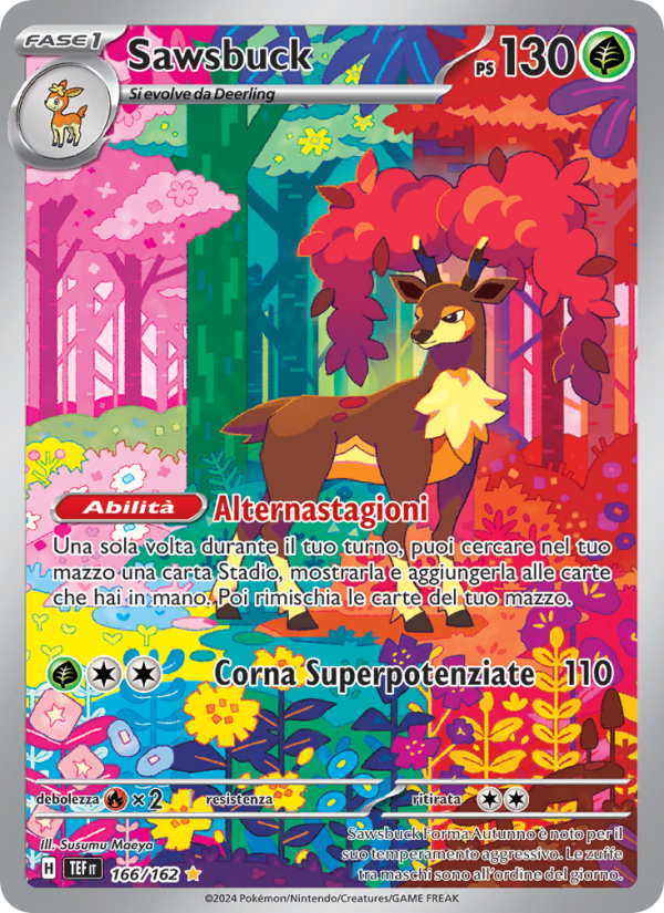 Sawsbuck 166/218 — Temporal Forces (Italian Pokémon TCG card)