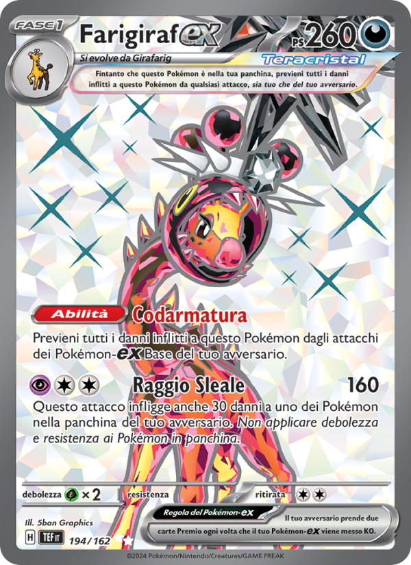 Farigiraf-ex 194/218 — Temporal Forces (Italian Pokémon TCG card)