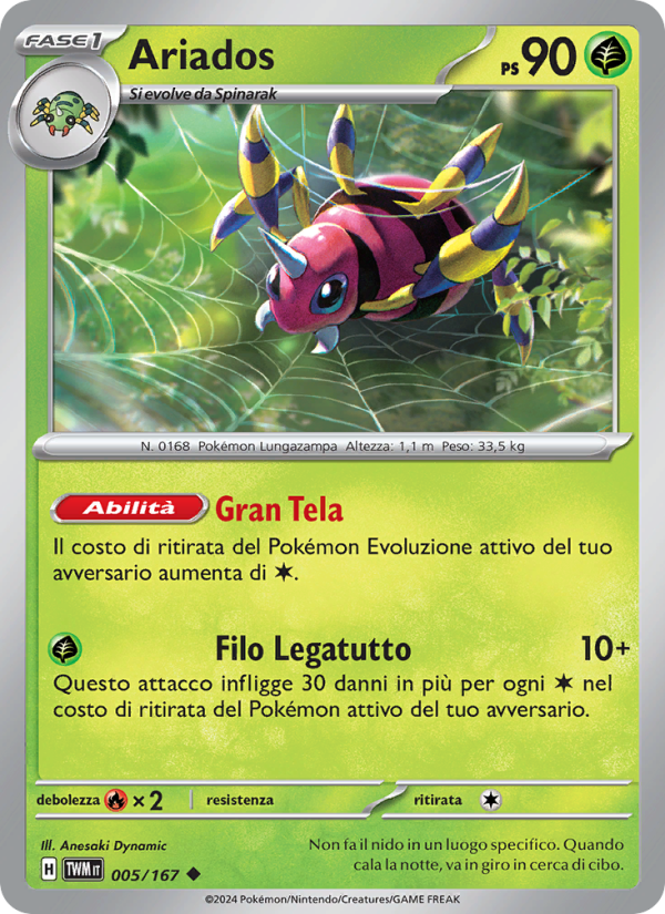 Ariados 005/226 — Twilight Masquerade (Italian Pokémon TCG card)