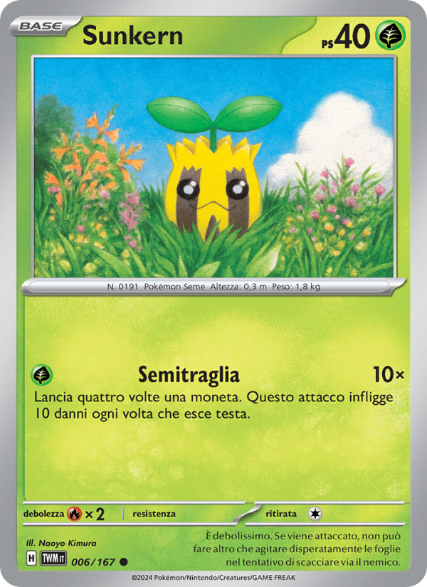 Sunkern 006/226 — Twilight Masquerade (Italian Pokémon TCG card)