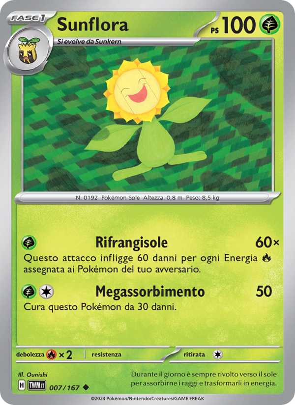 Sunflora 007/226 — Twilight Masquerade (Italian Pokémon TCG card)