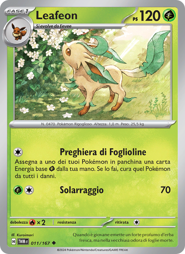 Leafeon 011/226 — Twilight Masquerade (Italian Pokémon TCG card)