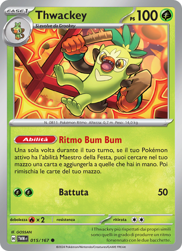 Thwackey 015/226 — Twilight Masquerade (Italian Pokémon TCG card)