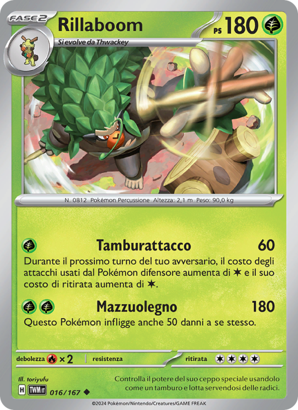 Rillaboom 016/226 — Twilight Masquerade (Italian Pokémon TCG card)
