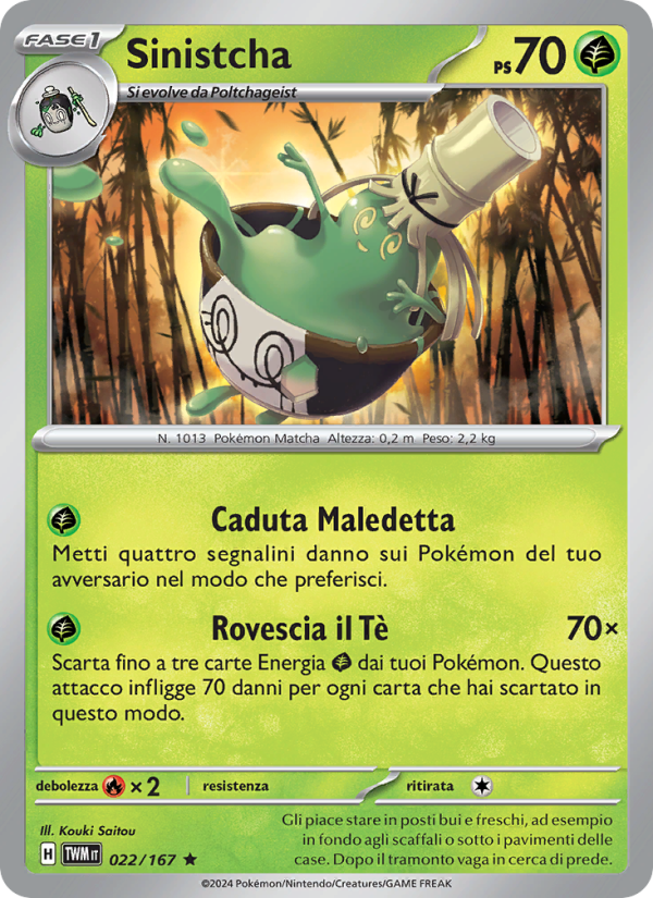 Sinistcha 022/226 — Twilight Masquerade (Italian Pokémon TCG card)