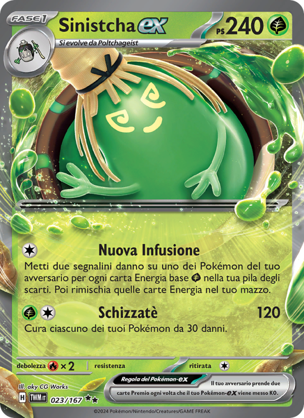 Sinistcha-ex 023/226 — Twilight Masquerade (Italian Pokémon TCG card)