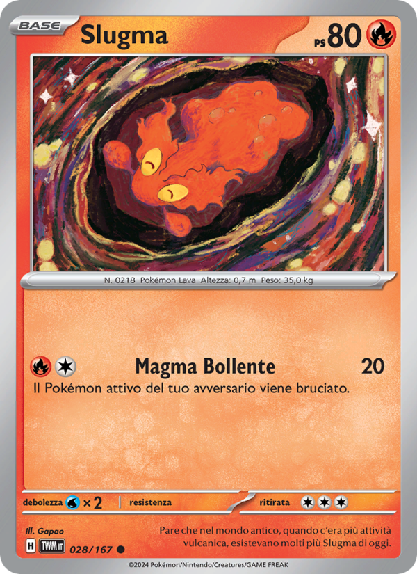 Slugma 028/226 — Twilight Masquerade (Italian Pokémon TCG card)