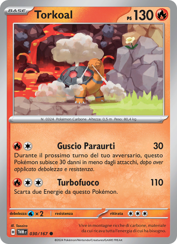 Torkoal 030/226 — Twilight Masquerade (Italian Pokémon TCG card)
