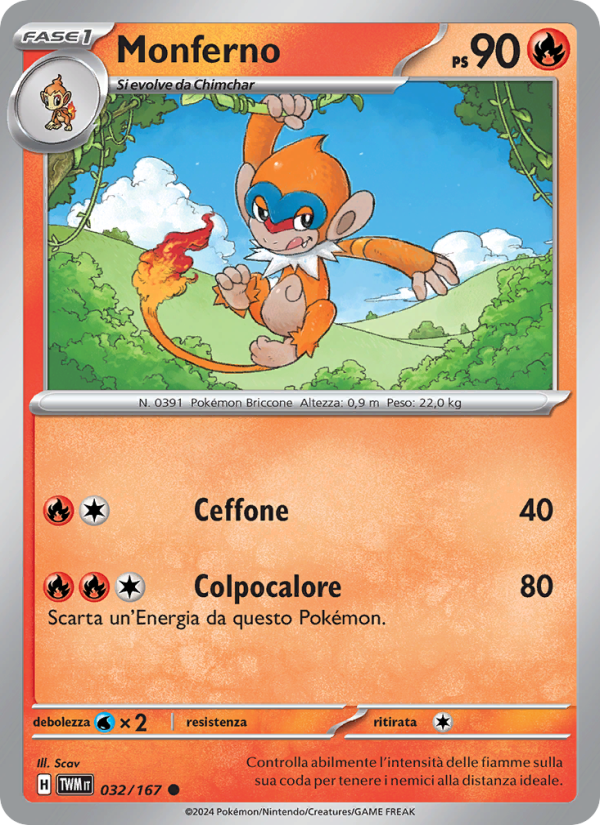 Monferno 032/226 — Twilight Masquerade (Italian Pokémon TCG card)