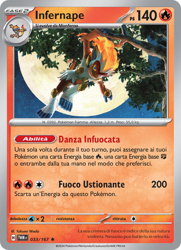 Infernape 033/226 — Twilight Masquerade (Italian Pokémon TCG card)